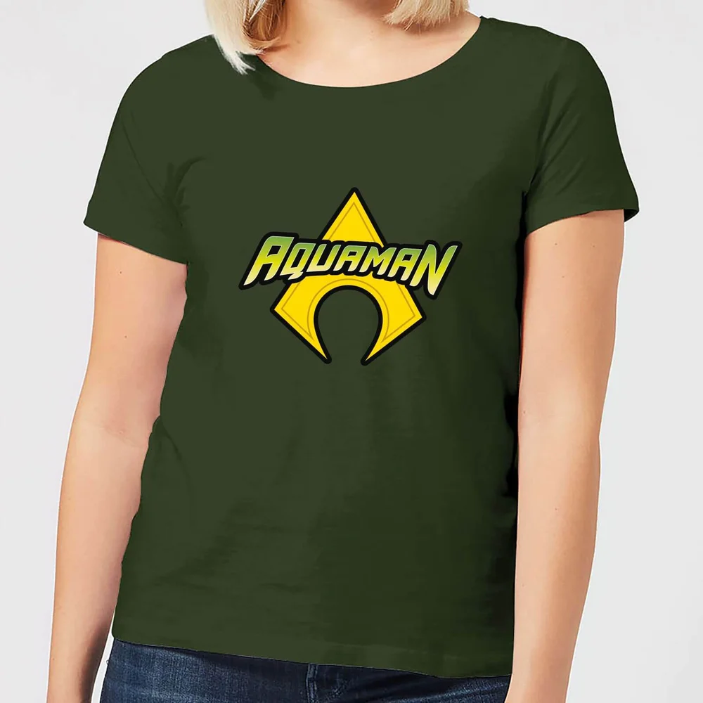 Justice League Aquaman Logo Women's T-Shirt - Forest Green - S Afbeelding 1