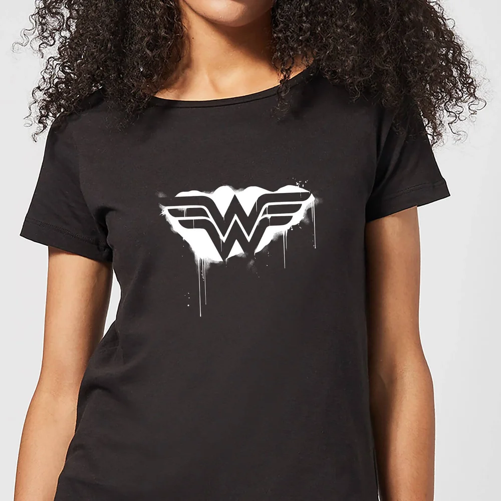 Justice League Graffiti Wonder Woman Women's T-Shirt - Black - S Afbeelding 1