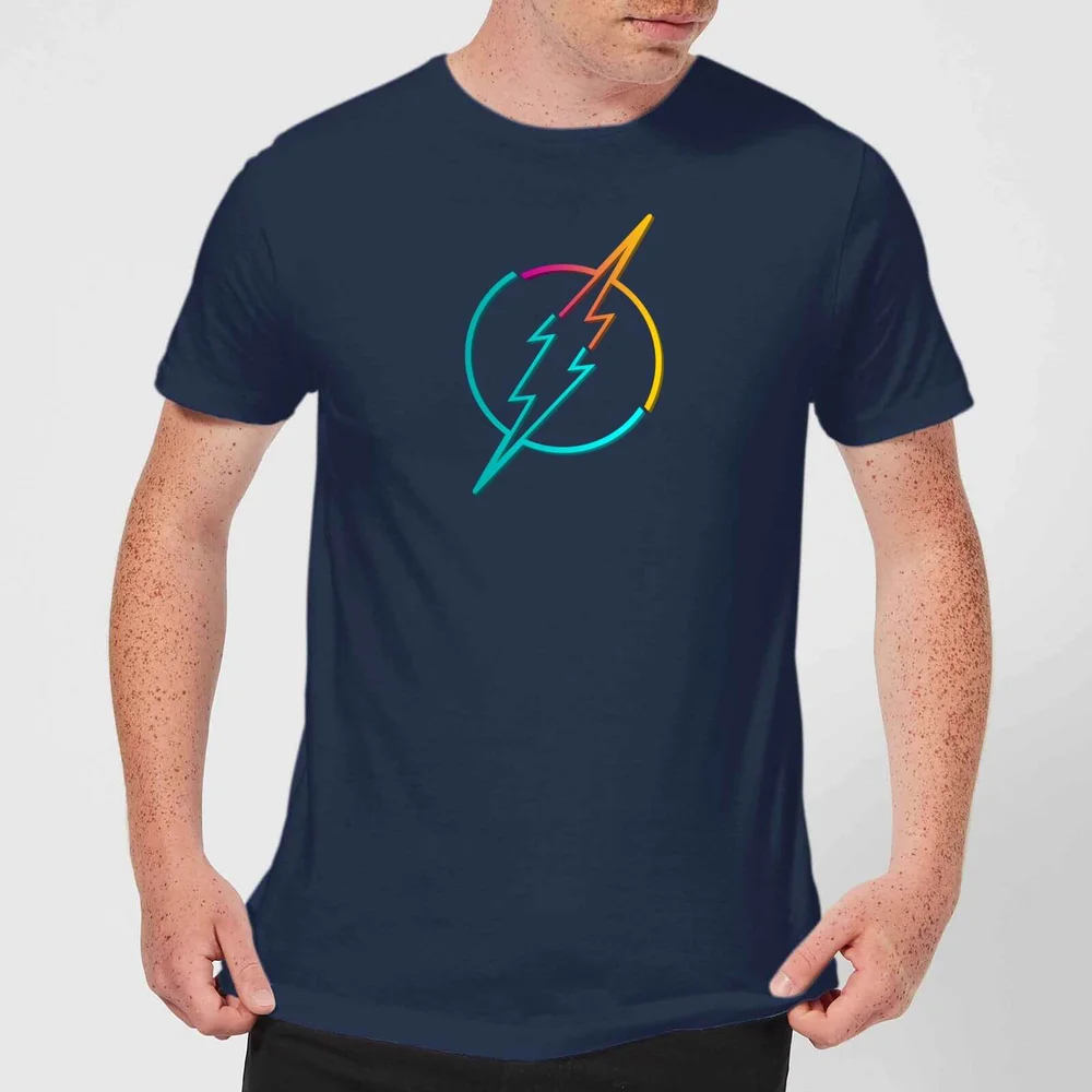 Justice League Neon Flash Men's T-Shirt - Navy - S Afbeelding 1