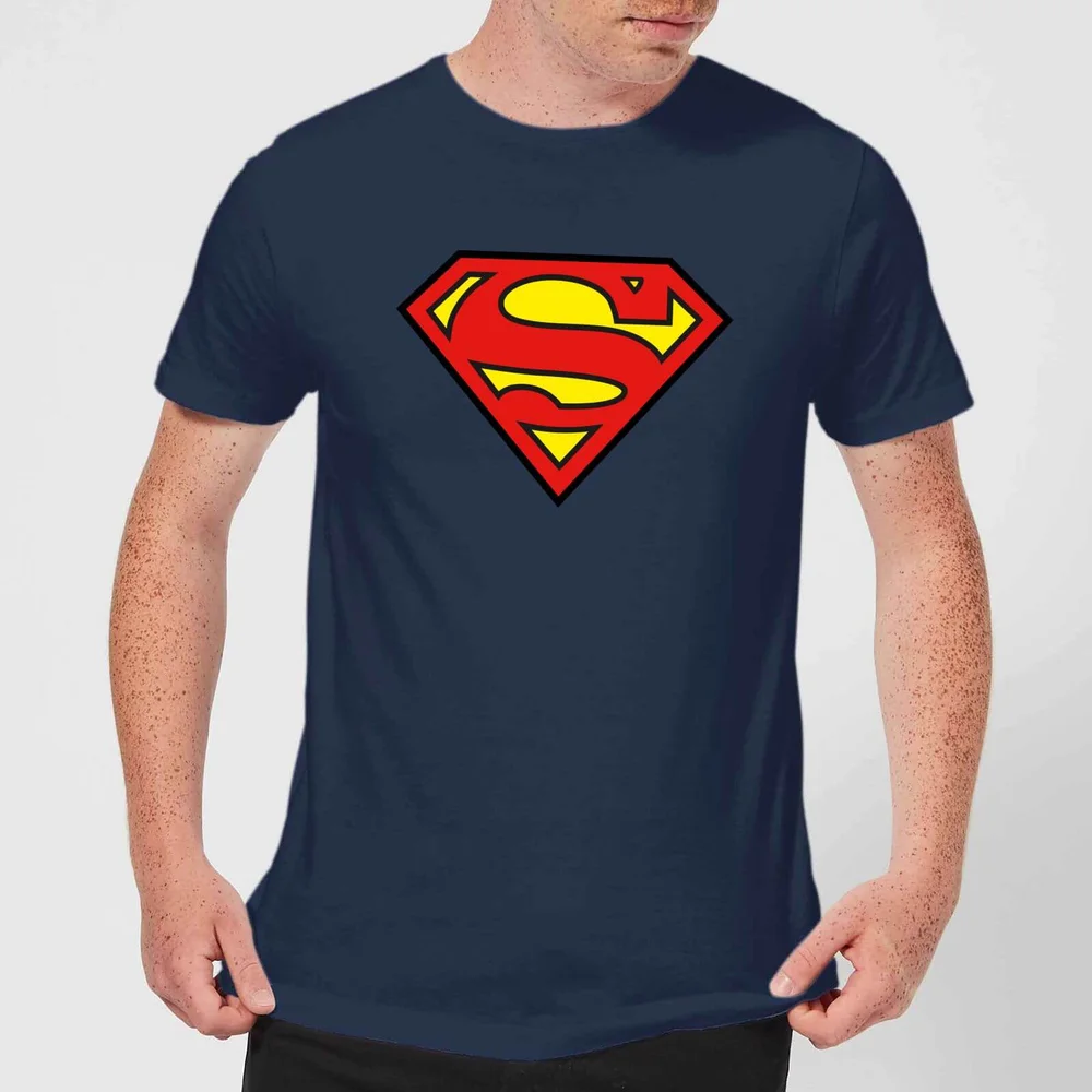 Justice League Superman Logo Men's T-Shirt - Navy - S Afbeelding 1