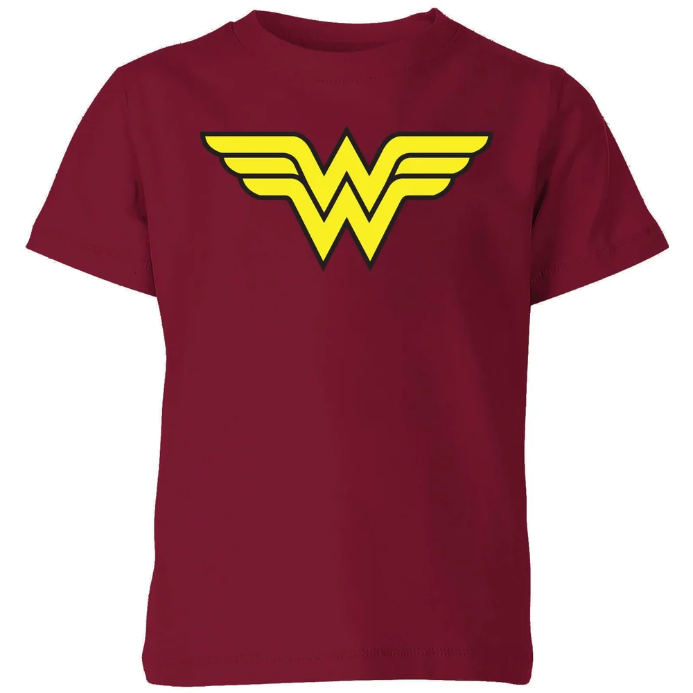 Justice League Wonder Woman Logo Kids' T-Shirt - Burgundy - 98/104 (3-4 jaar) Afbeelding 1