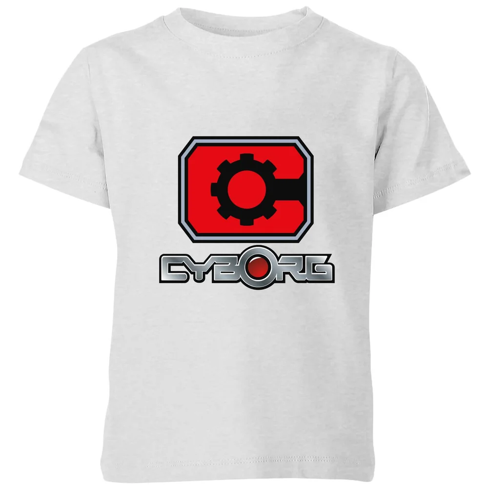 Justice League Cyborg Logo Kids' T-Shirt - Grey - 98/104 (3-4 jaar) Afbeelding 1