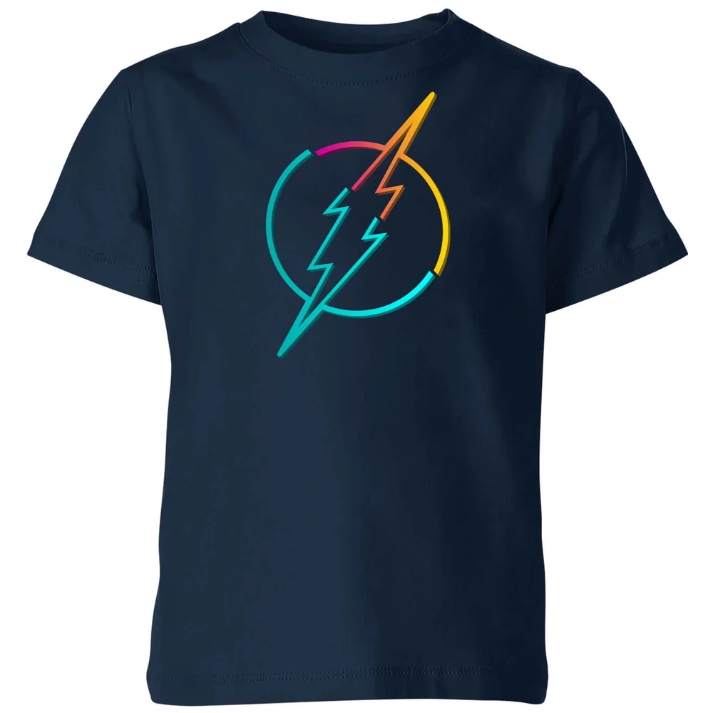 Justice League Neon Flash Kids' T-Shirt - Navy - 98/104 (3-4 jaar) Afbeelding 1
