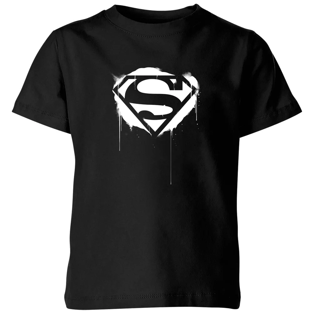 Justice League Graffiti Superman Kids' T-Shirt - Black - 98/104 (3-4 jaar) Afbeelding 1