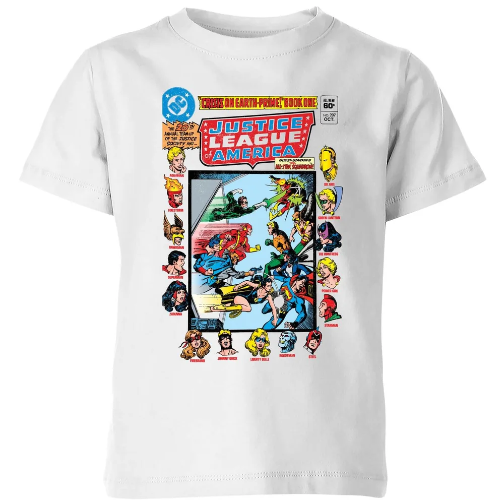Justice League Crisis On Earth-Prime Cover Kids' T-Shirt - White - 98/104 (3-4 jaar) Afbeelding 1