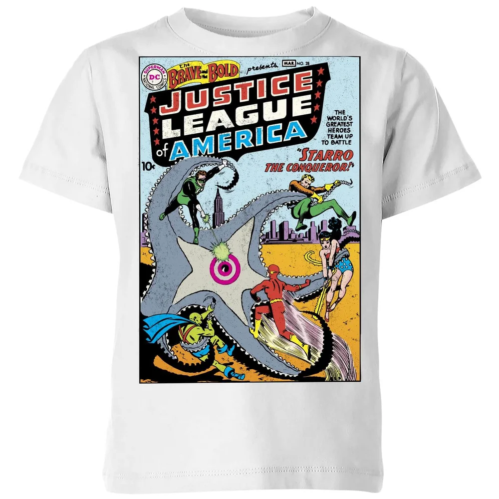 Justice League Starro The Conqueror Cover Kids' T-Shirt - White - 98/104 (3-4 jaar) Afbeelding 1