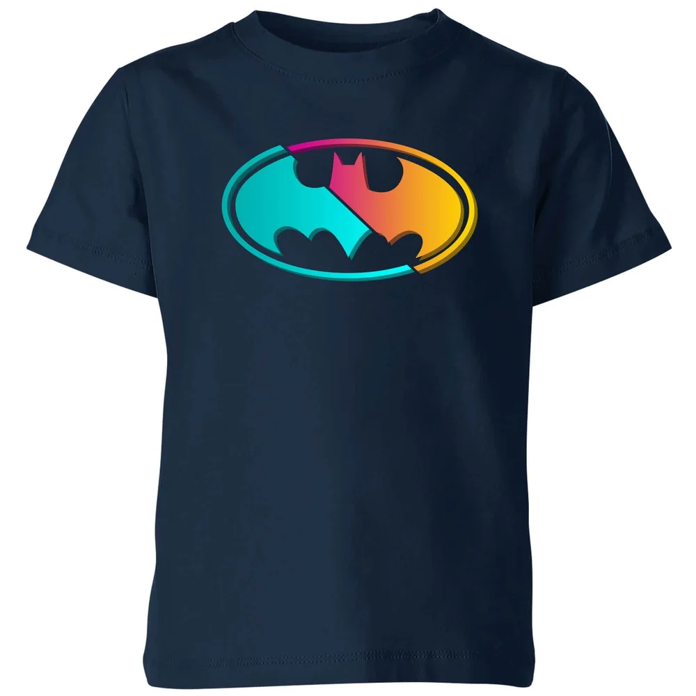 Justice League Neon Batman Kids' T-Shirt - Navy - 98/104 (3-4 jaar) Afbeelding 1