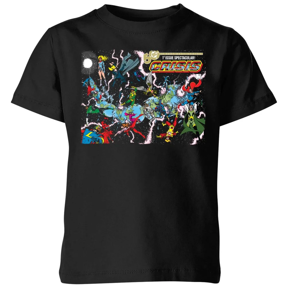 Justice League Crisis On Infinite Earths Cover Kids' T-Shirt - Black - 98/104 (3-4 jaar) Afbeelding 1