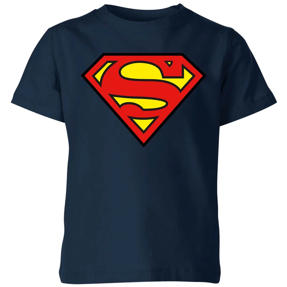 Justice League Superman Logo Kids' T-Shirt - Navy - 98/104 (3-4 jaar) Afbeelding 1