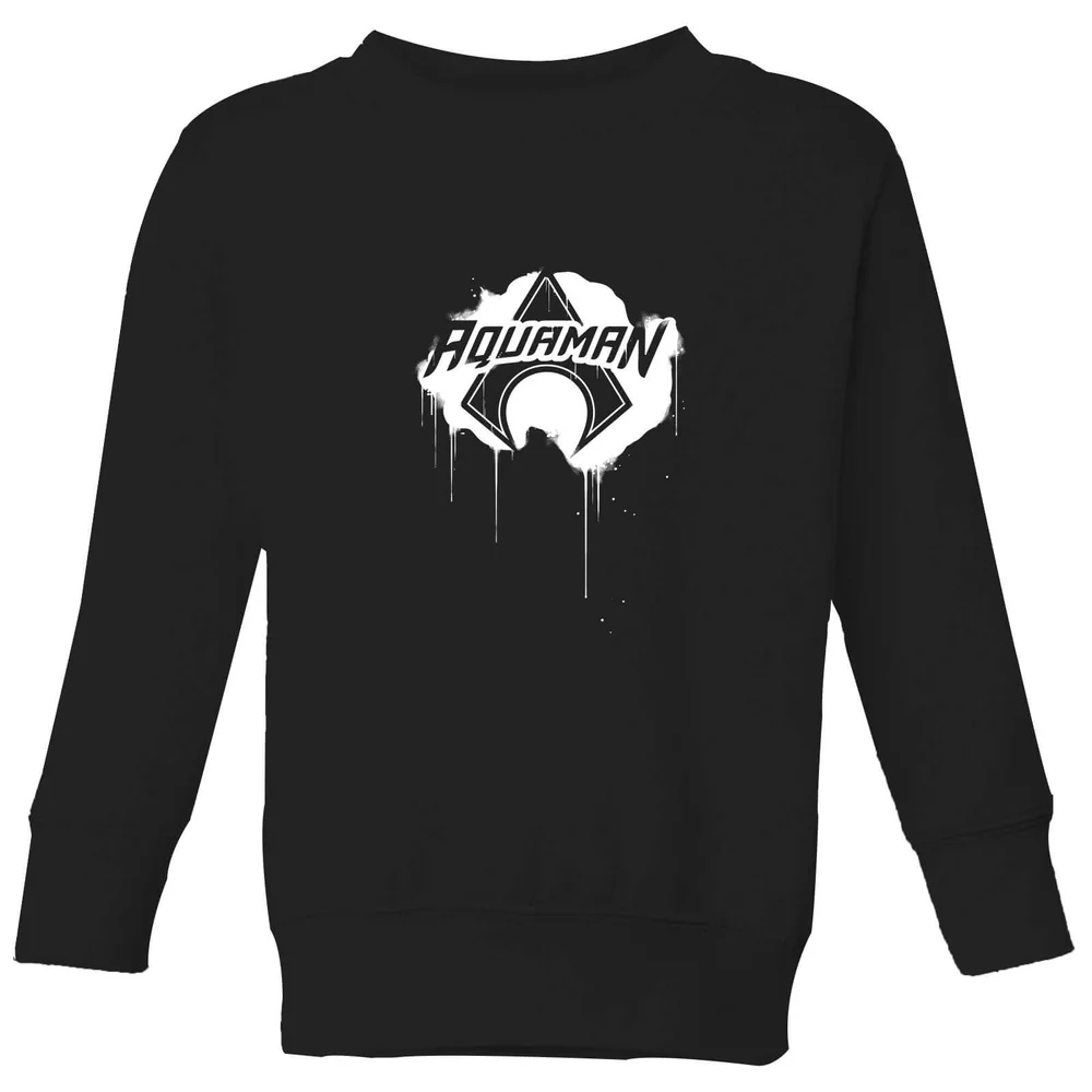 Justice League Graffiti Aquaman Kids' Sweatshirt - Black - 98/104 (3-4 jaar) Afbeelding 1