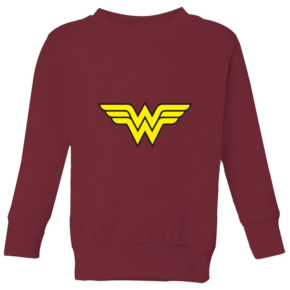 Justice League Wonder Woman Logo Kids' Sweatshirt - Burgundy - 98/104 (3-4 jaar) Afbeelding 1
