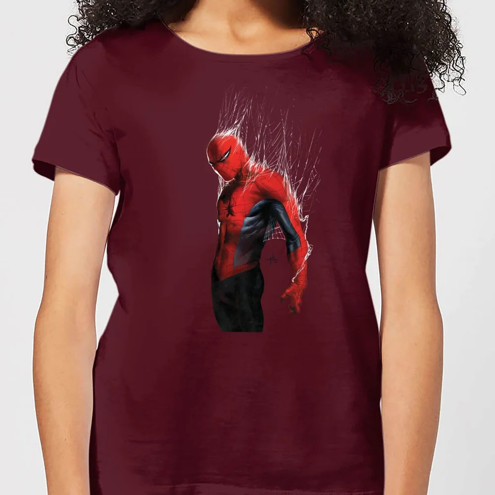 Marvel Spider-Man Web Wrap dames t-shirt - Wijnrood - S Afbeelding 1