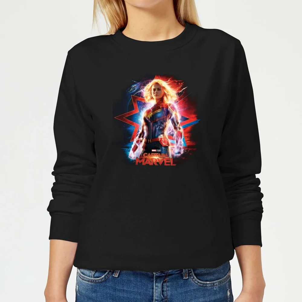 Captain Marvel Poster dames trui - Zwart - XS Afbeelding 1