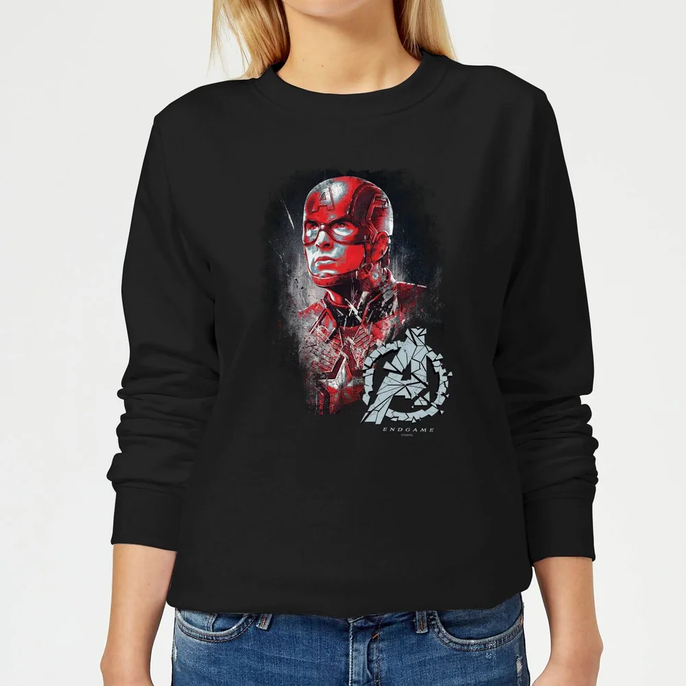 Avengers: Endgame Captain America Brushed dames trui - Zwart - XS Afbeelding 1