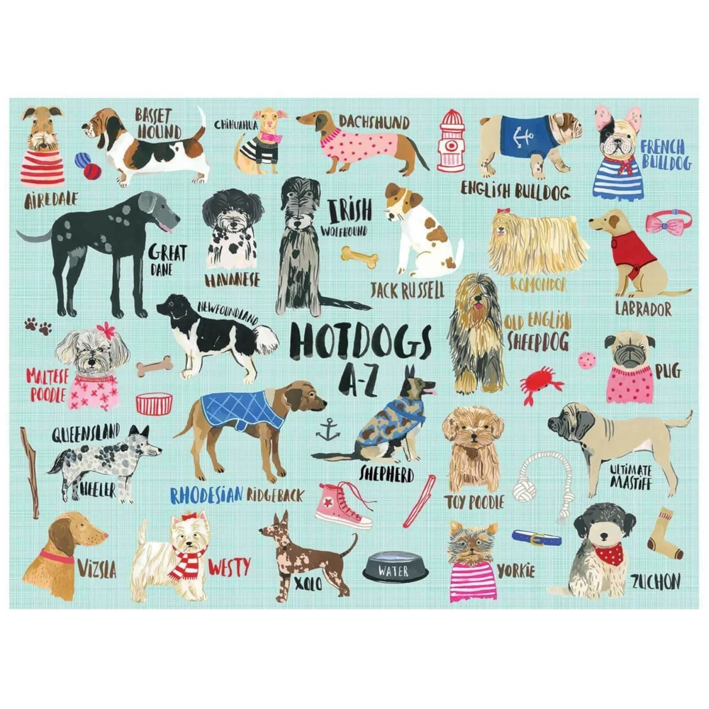 Hot Dogs A-Z 1000 Piece Puzzle Afbeelding 1