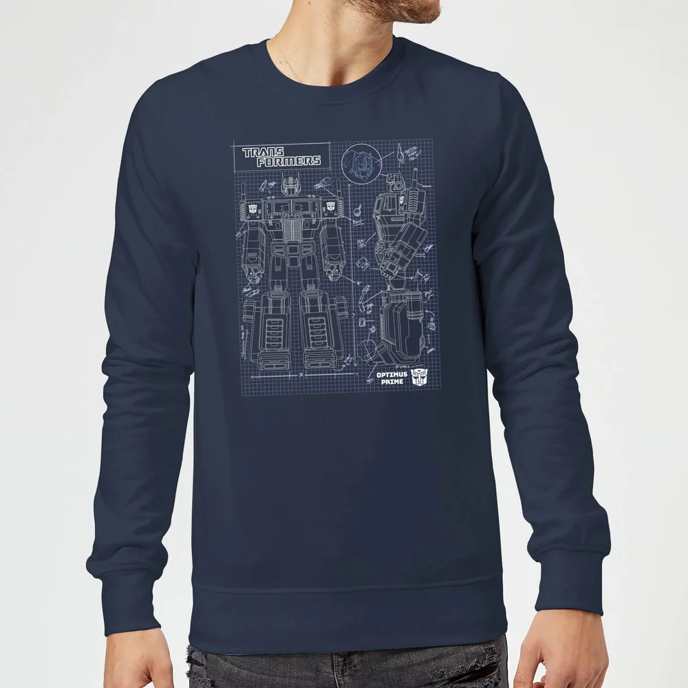 Transformers Optimus Prime Schematic Sweatshirt - Navy - S Afbeelding 1