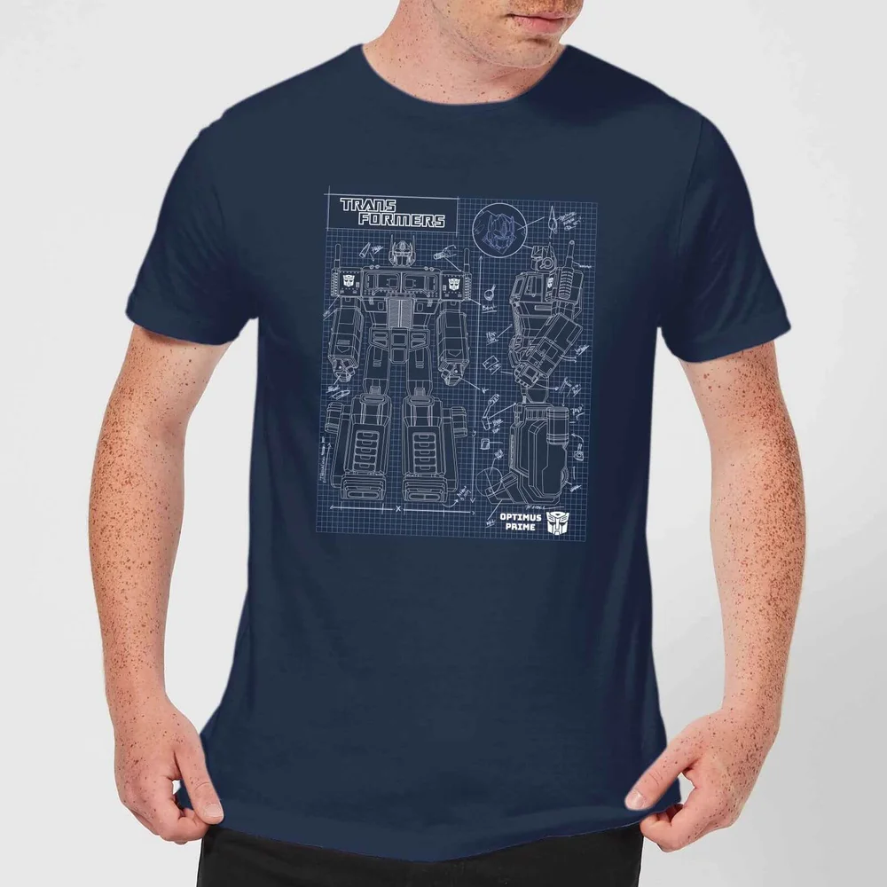 Transformers Optimus Prime Schematic Men's T-Shirt - Navy - S Afbeelding 1