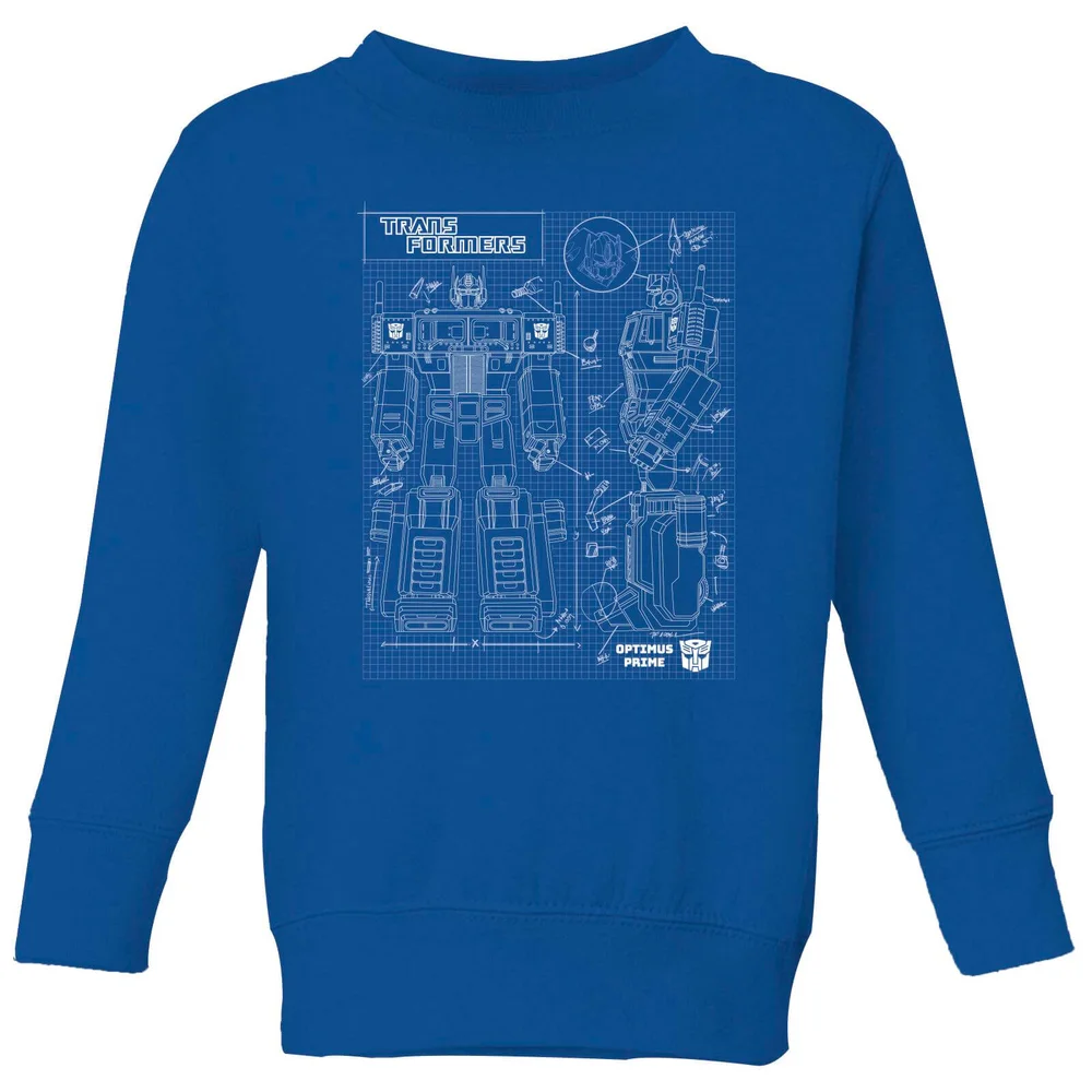 Transformers Optimus Prime Schematic Kids' Sweatshirt - Royal Blue - 98/104 (3-4 jaar) - Royal Blue Afbeelding 1