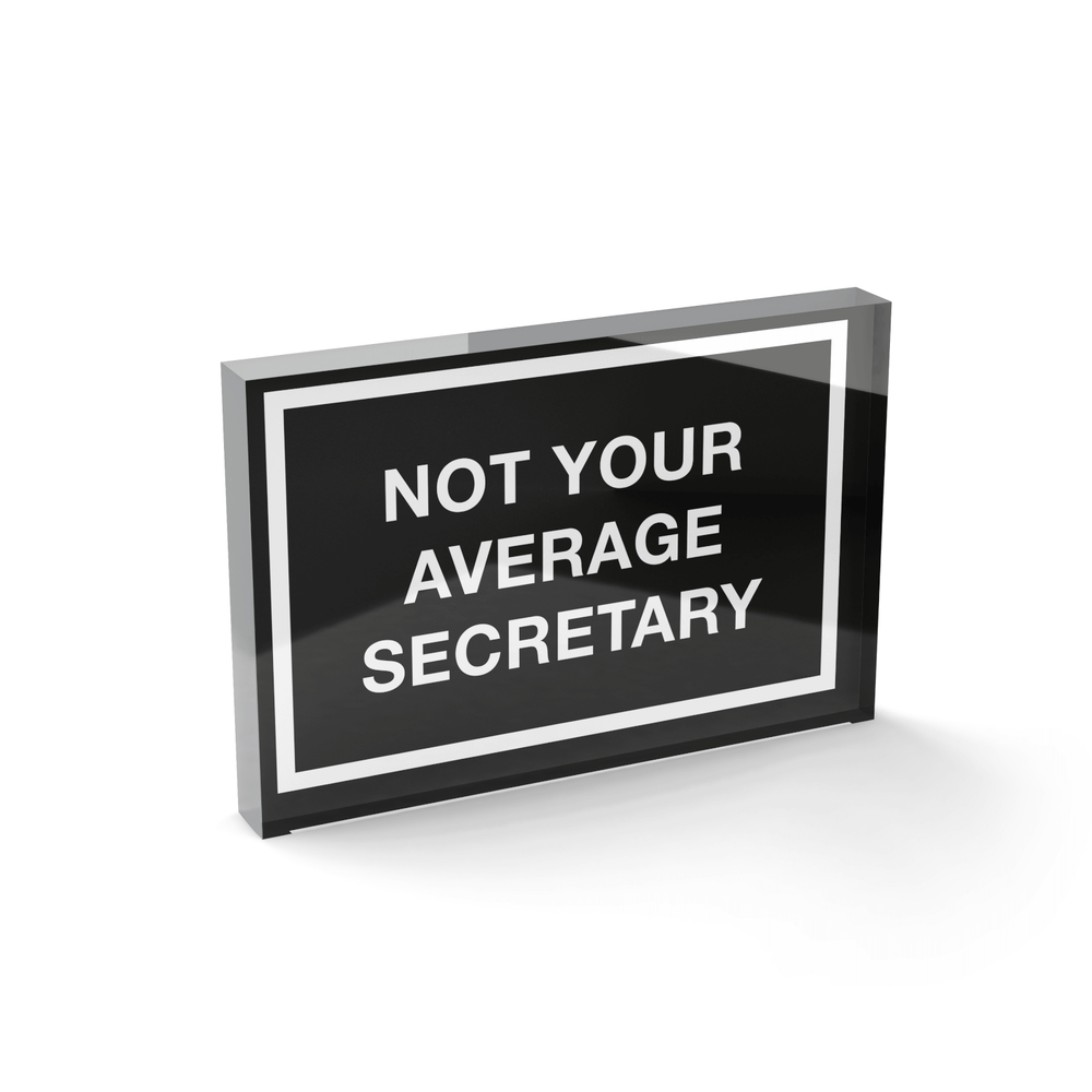 Glass Block Not Your Average Secretary Glass Block - 80mm x 60mm Afbeelding 1