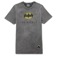 Batman 80th Anniversary logo t-shirt - Zwart acid-wash