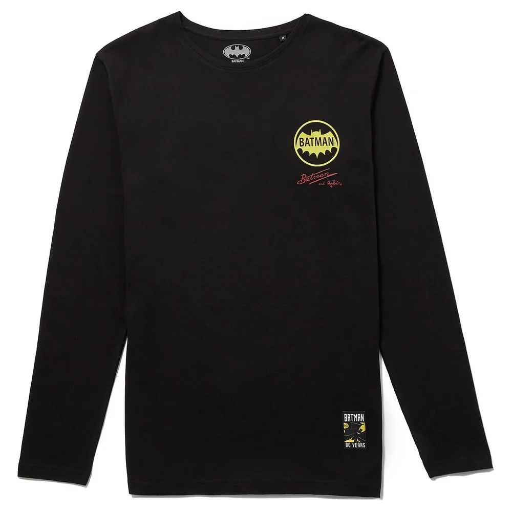 Batman 80th Anniversary Batman & Robin lange mouwen t-shirt - Zwart - S Afbeelding 1
