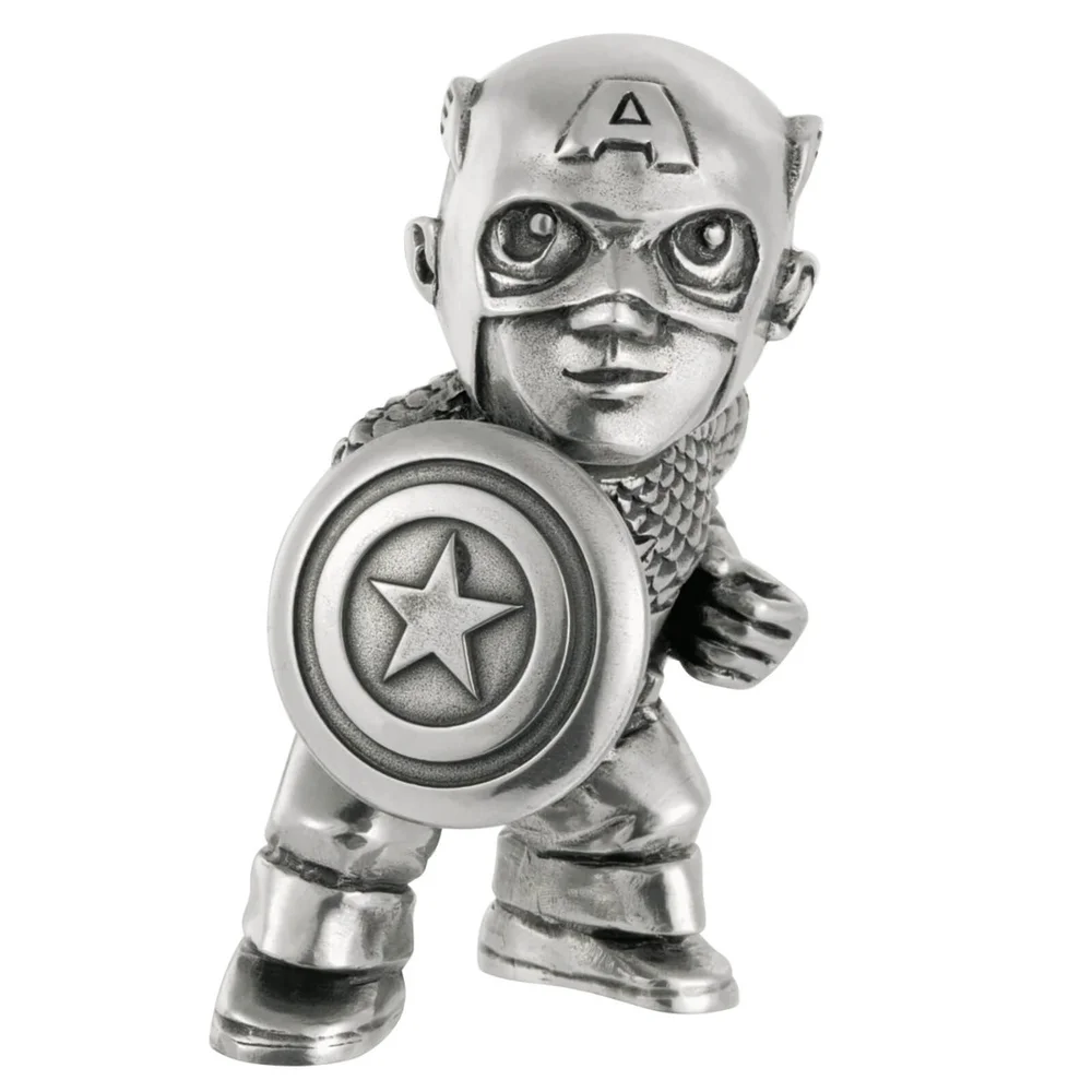Royal Selangor Marvel Kapitein Amerika Tinnen Miniatuur Beeldje 5cm Afbeelding 1