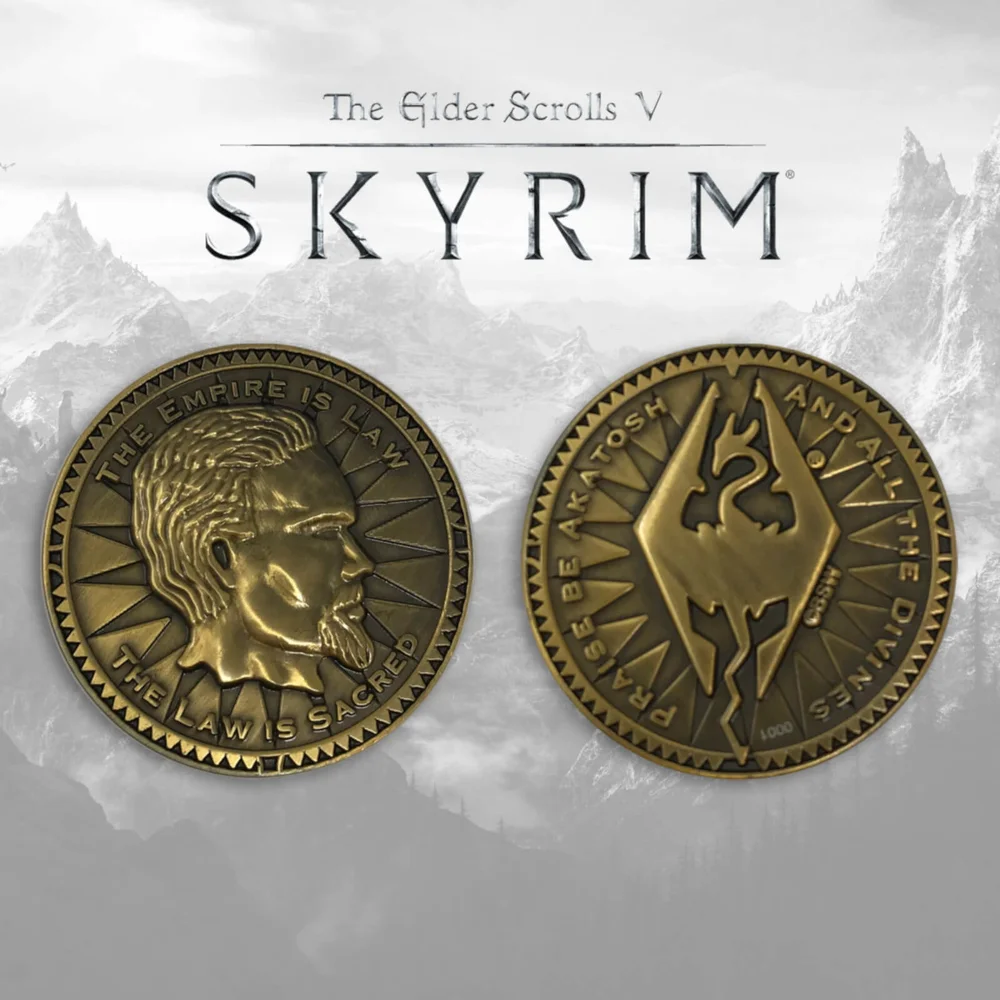 Elder Scrolls 'Skyrim' Collector's Coin Limited Edition - Antique Gold Variant Afbeelding 1