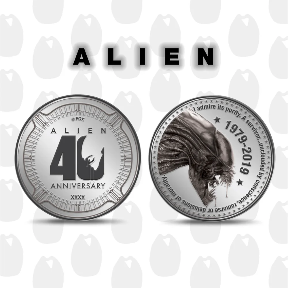Alien '40th Anniversary' Collector's Limited Edition Coin: Silver Variant Afbeelding 1