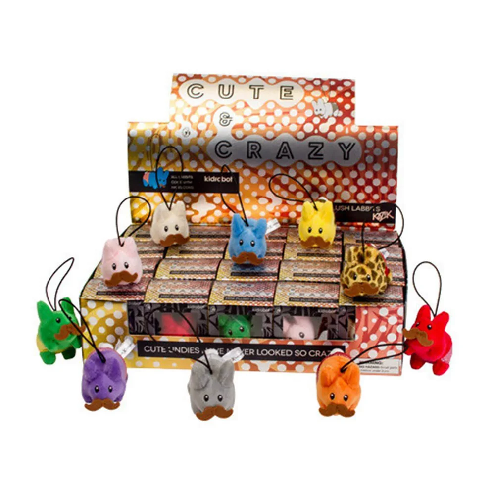 Kidrobot Happy Labbit Pluche "Cute N' Crazy" Sleutelhanger Assortiment Afbeelding 1