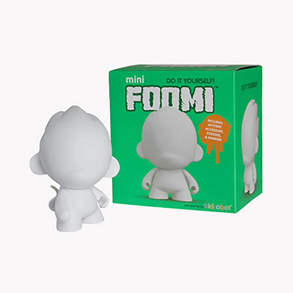 Kidrobot MUNNY FOOMI Blank Art Toy 4 Inch Figure Afbeelding 1