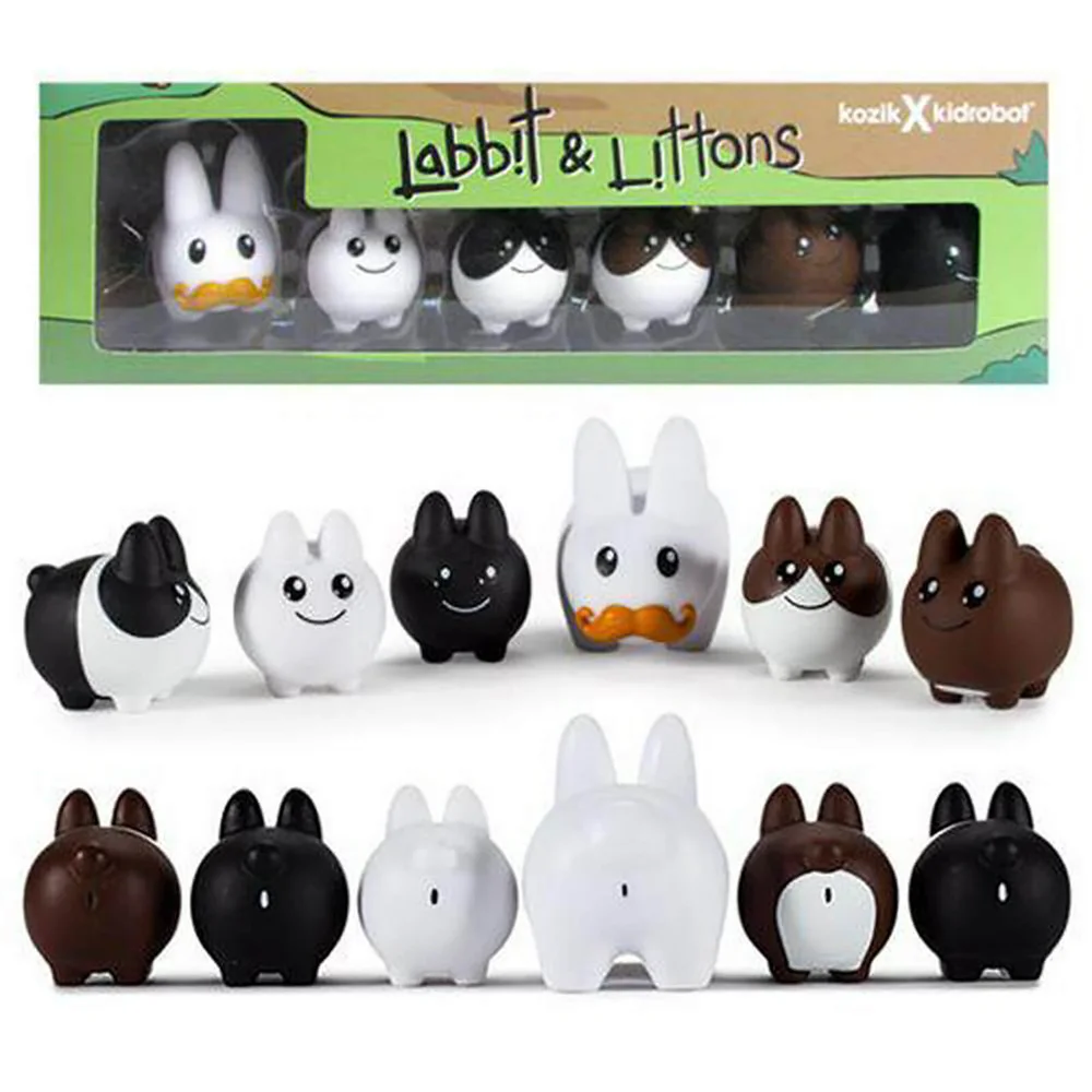 Kidrobot Kozik 6,35 cm Vinyl Labbit met Vijf 4 cm Littons Afbeelding 1