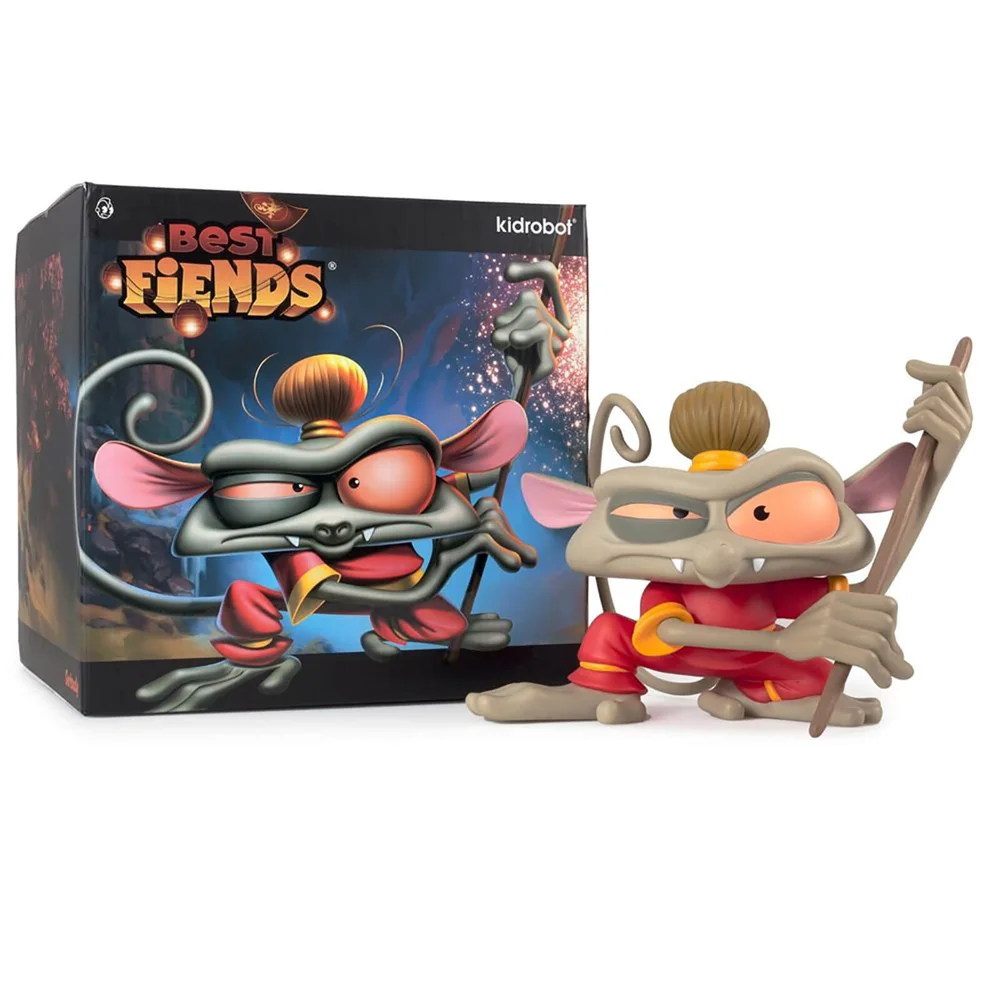 Kidrobot Best Fiends CNY ""Wu"" the Tarsier Monkey 8 Inch Vinyl Figure Afbeelding 1