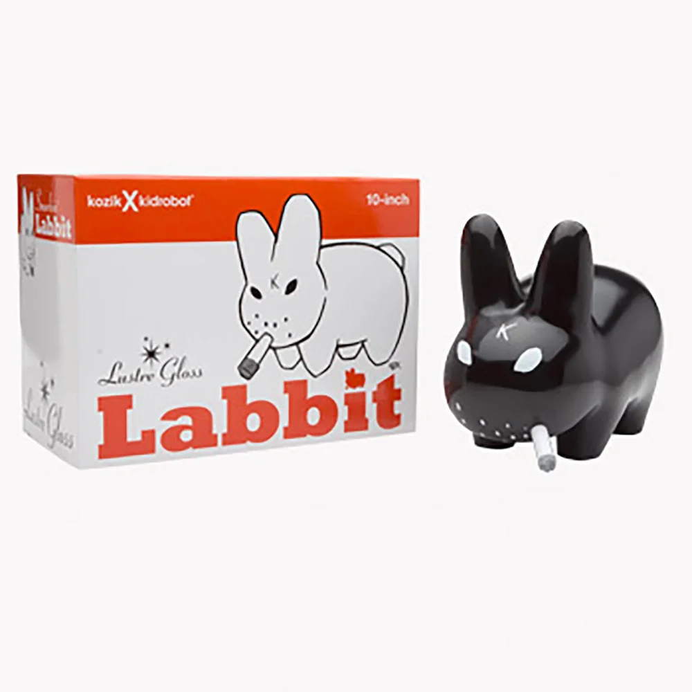 Kidrobot Frank Kozik Smorkin' Labbit 10 Inch Vinyl Glossy Black Edition Afbeelding 1