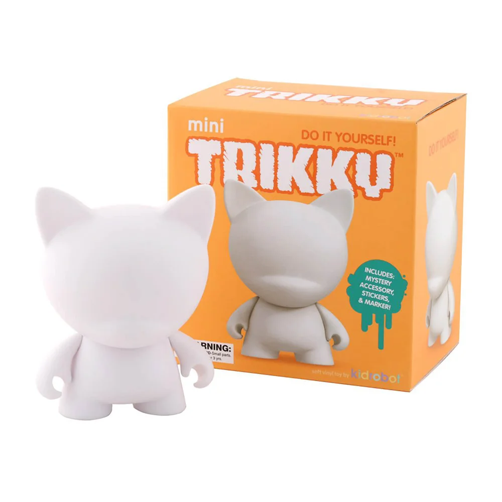 Kidrobot Munnyworld DIY Mini Trikky 4 Vinyl (wit) Afbeelding 1