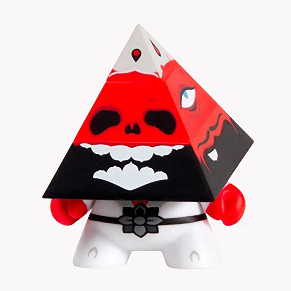 Kidrobot Pyramidun Dunny Red Edition 3 Inch Figure by Andrew Bell Afbeelding 1
