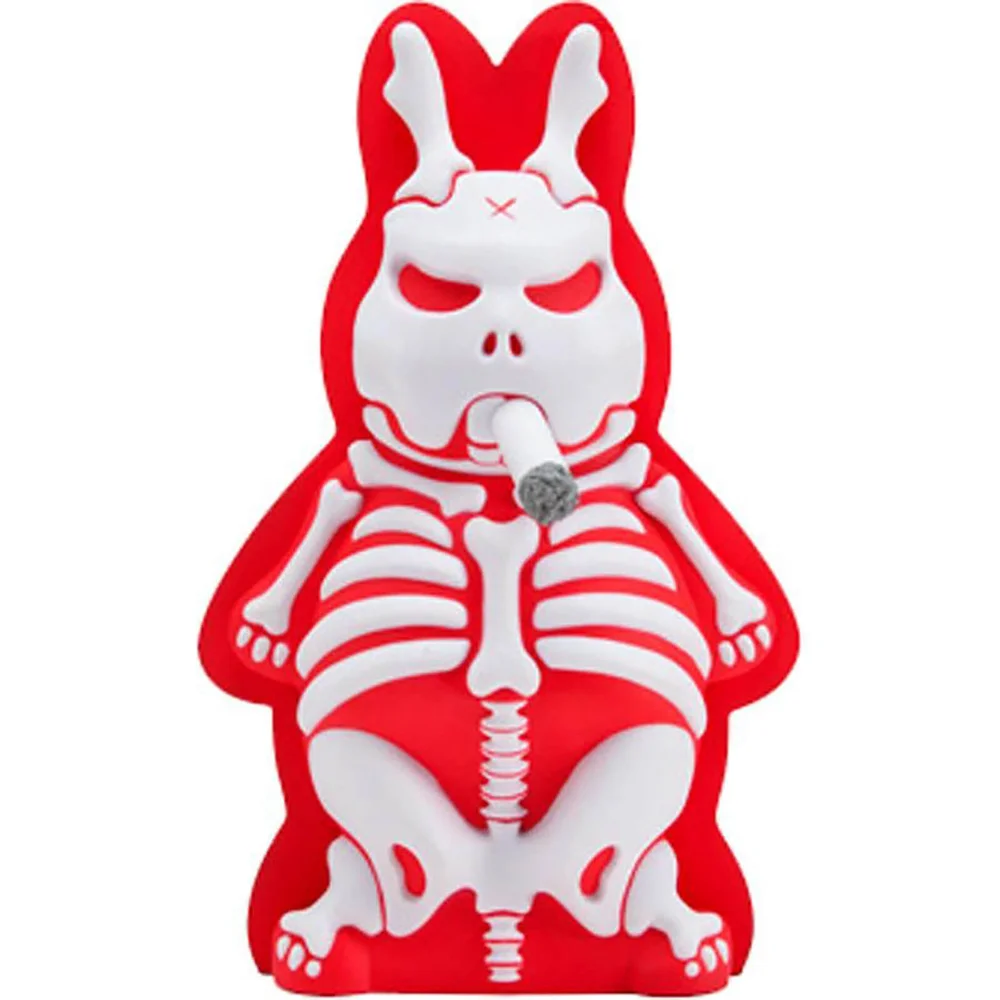 Kidrobot Kozik Skeleton Labbit Under The Bed Black Edition 10 Inch Vinyl Figure Afbeelding 1