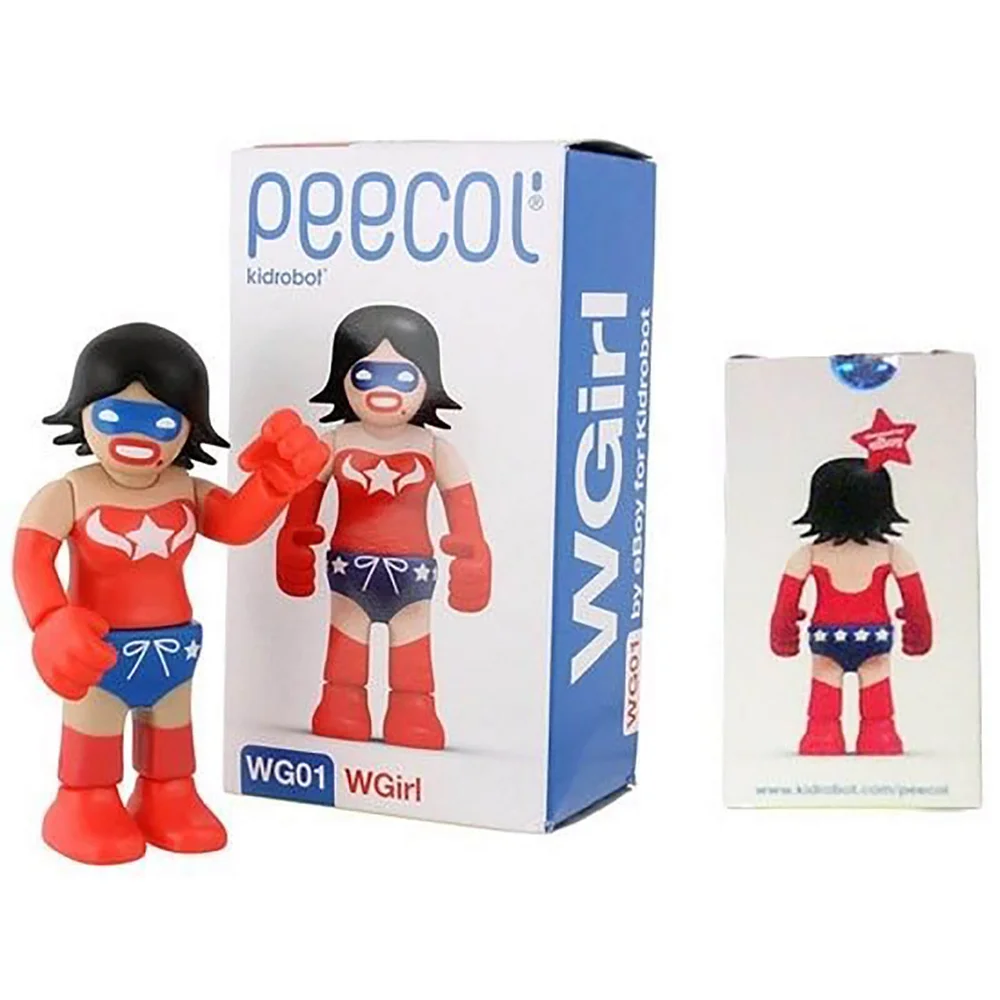 Kidrobot Peecol WG01 W Girl Wonder Woman 3.5 Inch Figure Designed By Eboy Afbeelding 1