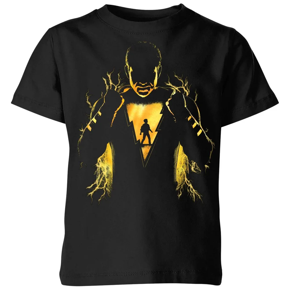 Shazam! Lightning Silhouet kinder t-shirt - Zwart - 98/104 (3-4 jaar) Afbeelding 1