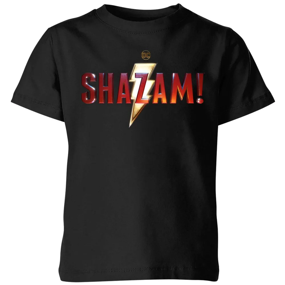 Shazam! Logo kinder t-shirt - Zwart - 98/104 (3-4 jaar) Afbeelding 1