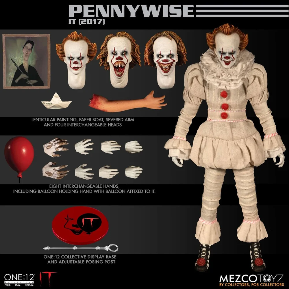 Mezco One:12 Collective IT (2017): Pennywise Actiefiguur Afbeelding 1