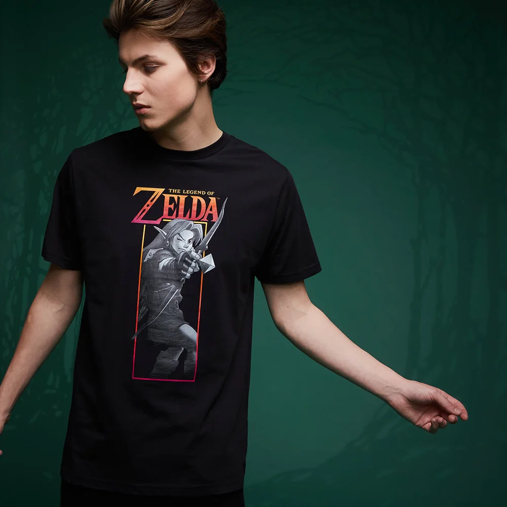 Legend Of Zelda Link Bow t-shirt - Zwart - 3XL Afbeelding 1