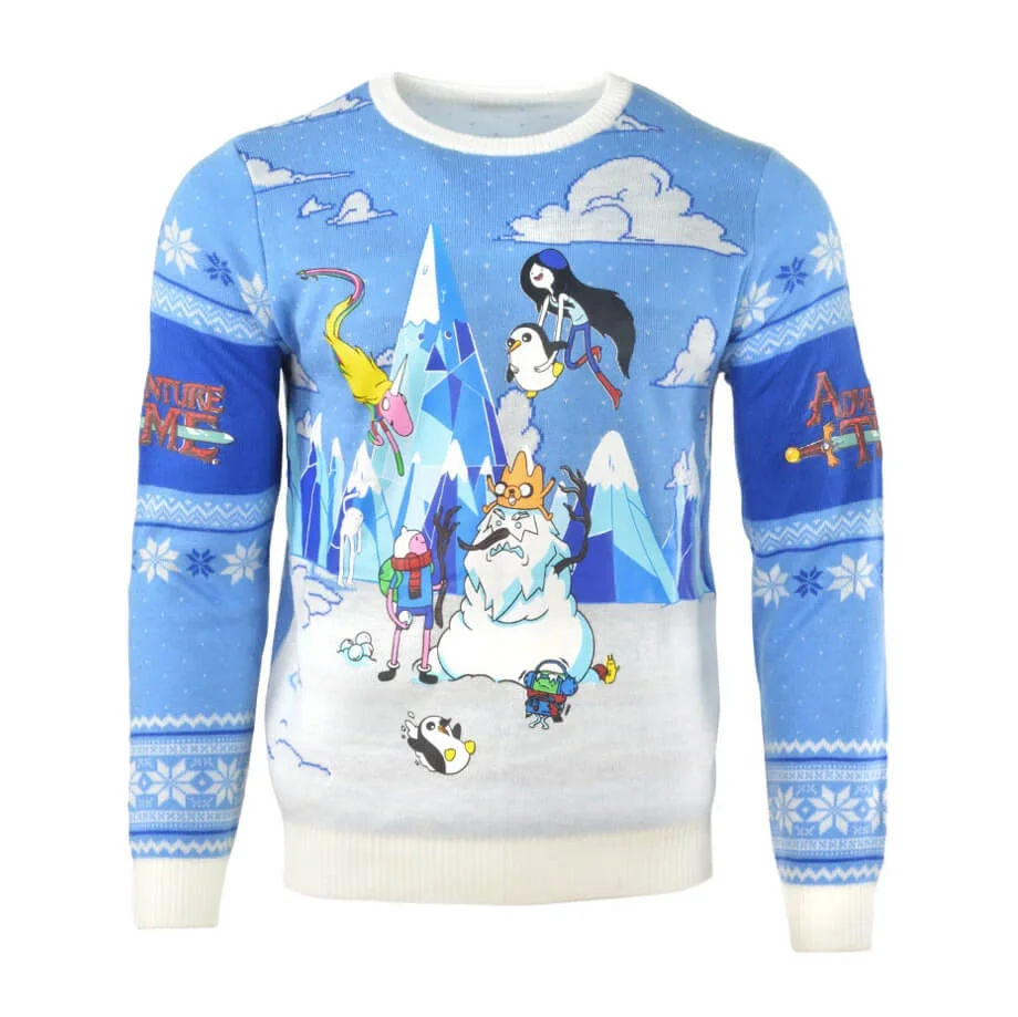 Adventure Time Festive Winter Kintted Christmas Jumper - M Afbeelding 1