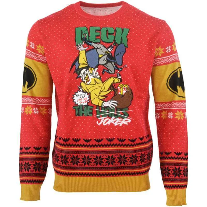 Batman Deck The Halls Knitted Christmas Jumper - S Afbeelding 1
