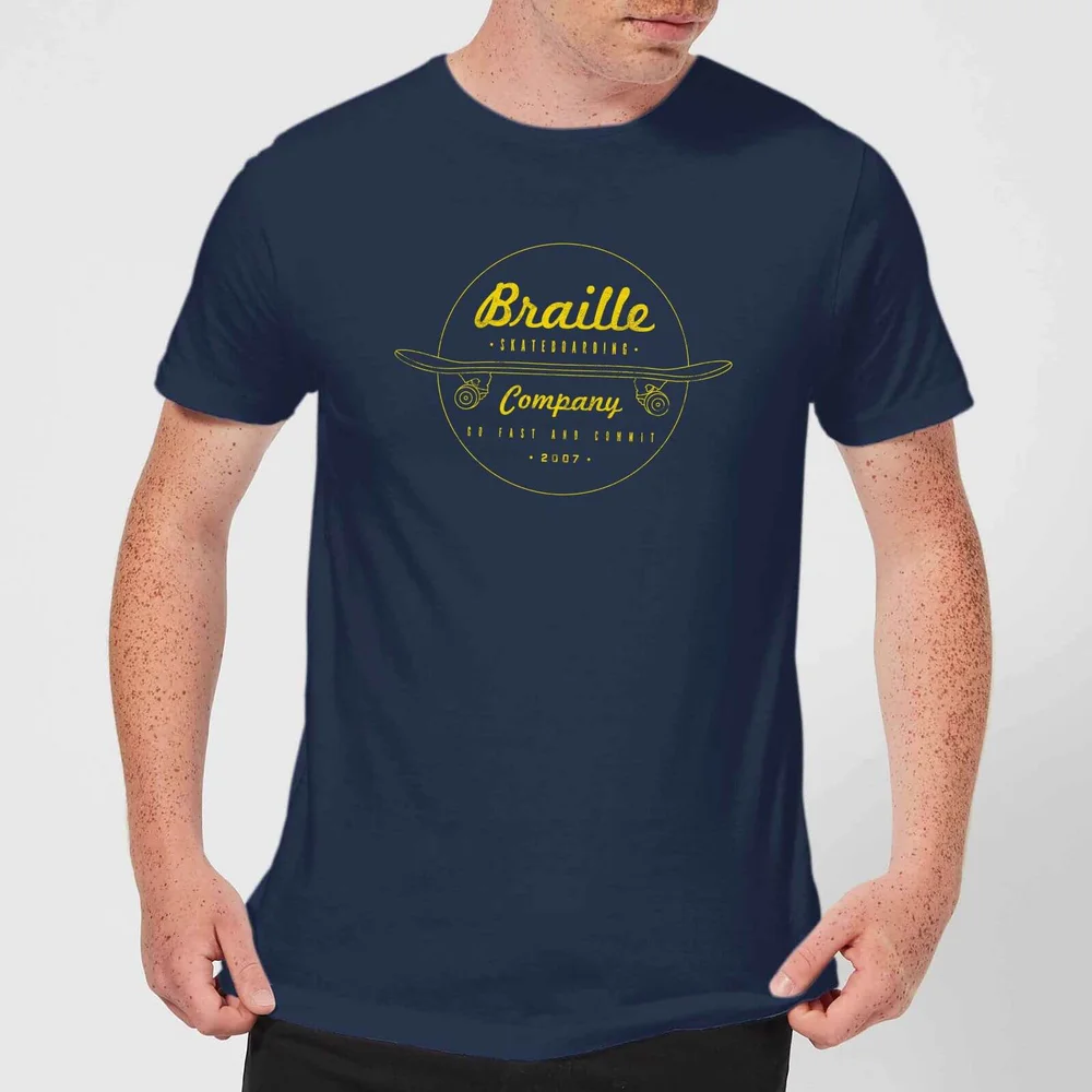 Limited Edition Braille Skate Company Mens T-Shirt - Navy - S Afbeelding 1