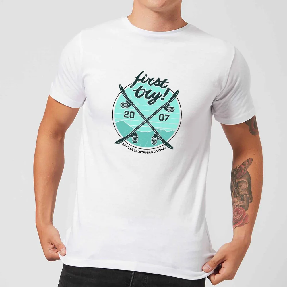 Braille Skateboarding Limited Edition First Try Men's T-Shirt - White - M Afbeelding 1