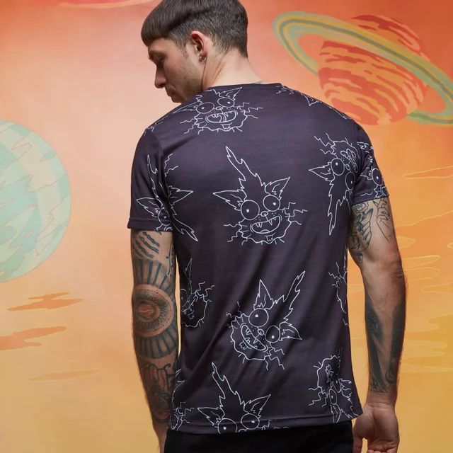 Rick and Morty Faces all-over-print t-shirt - Zwart
