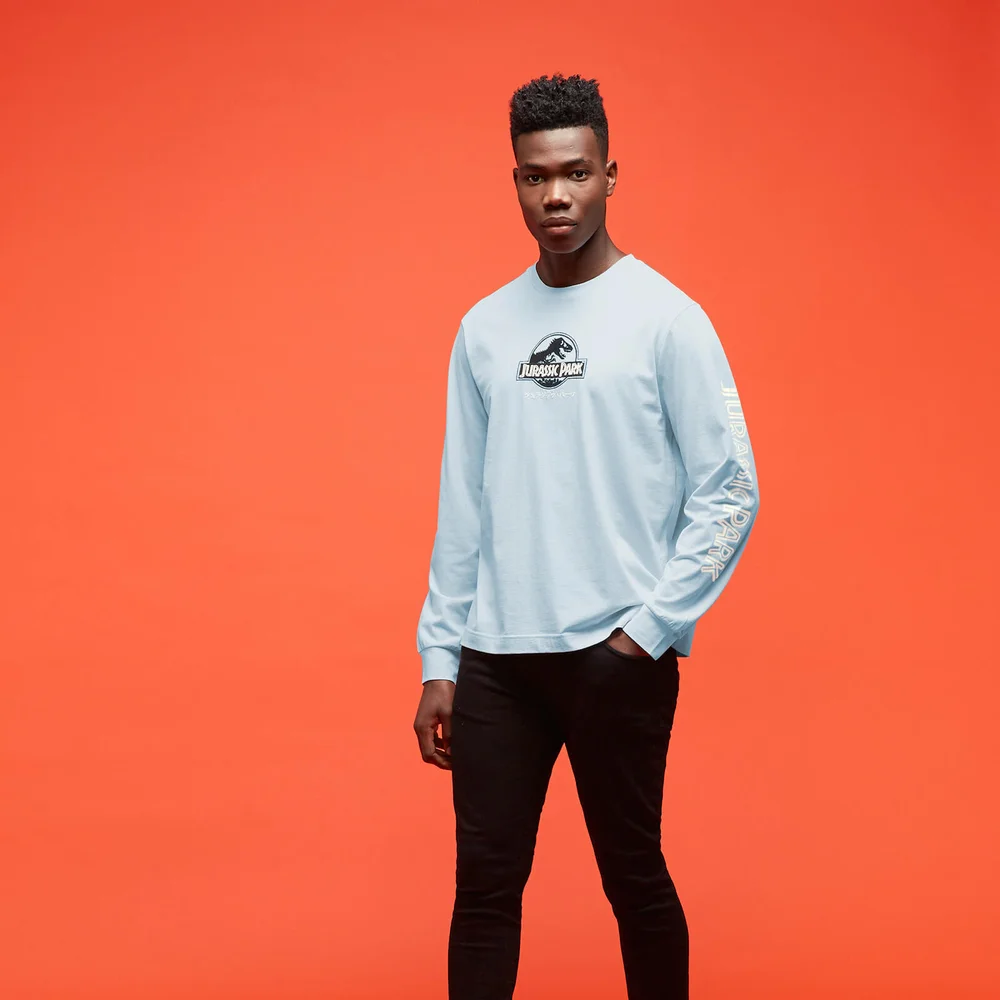 Jurassic Park Primal Geborduurd Logo t-shirt met lange mouwen - Lichtblauw - XS Afbeelding 1
