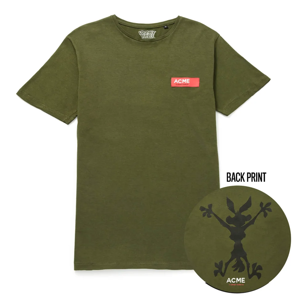 Looney Tunes ACME Wile E. Coyote Silhouet t-shirt - Donkergroen - S Afbeelding 1