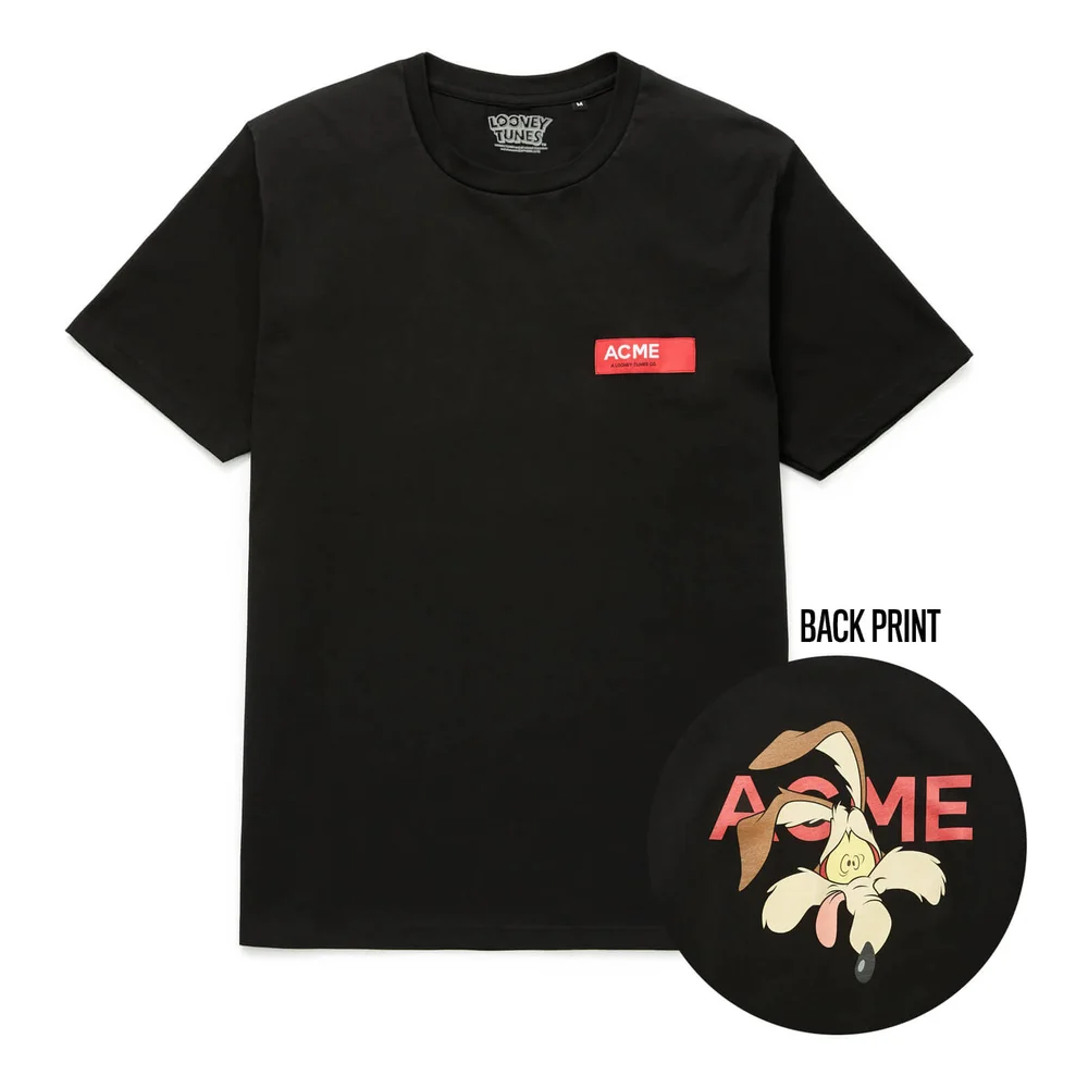 Looney Tunes ACME Wile E. Coyote Gezicht t-shirt - Zwart - S Afbeelding 1