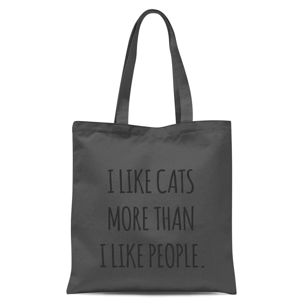 I Like Cats More Than People Tote Bag - Grey Afbeelding 1